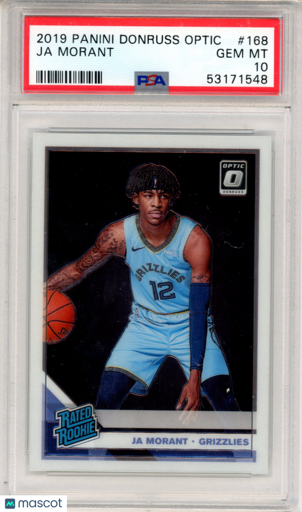 2019 Panini Donruss Optic Ja Morant #168 PSA 10 Basketball