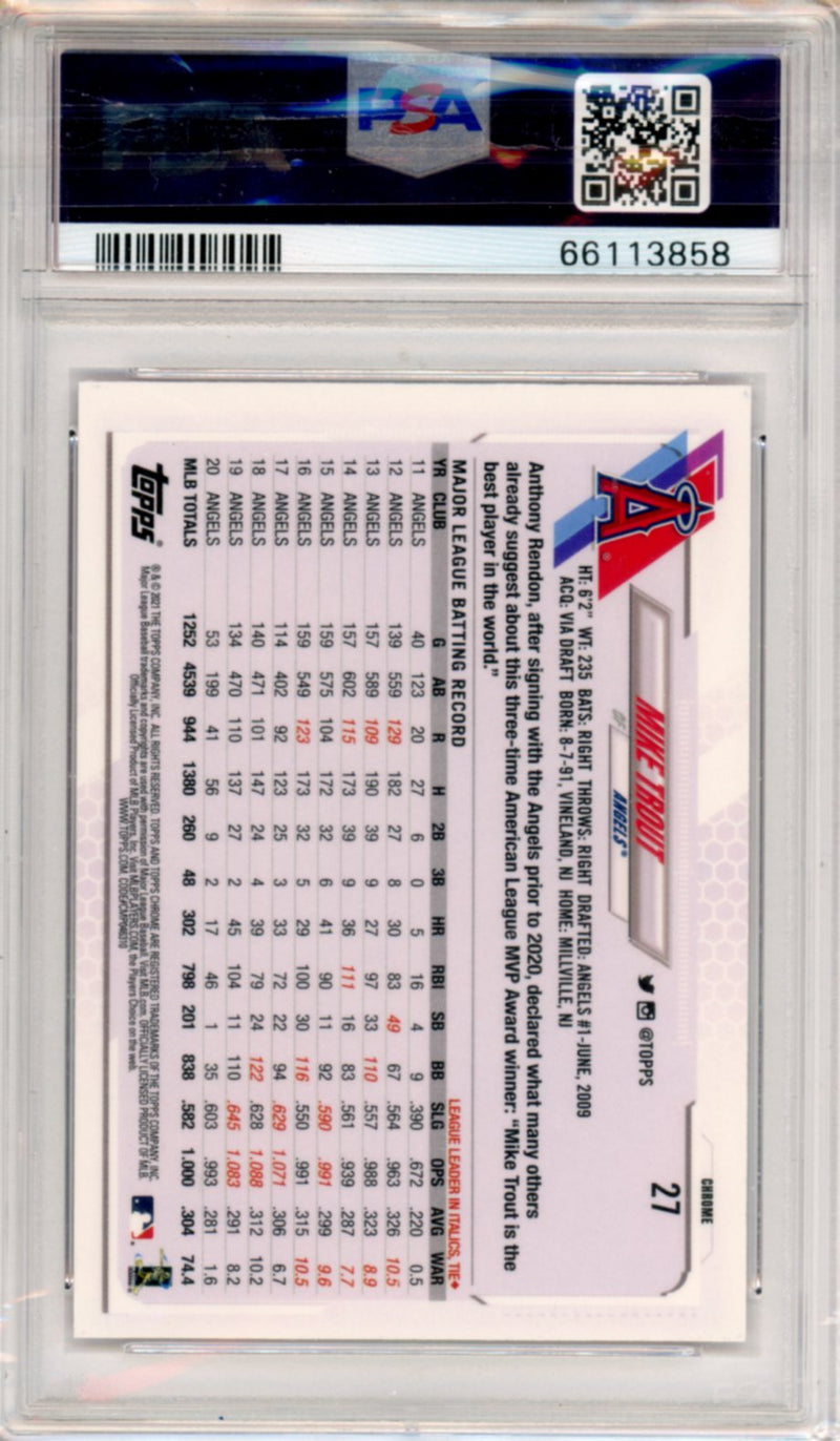 2021 Topps Chrome Mike Trout Pink Refractor