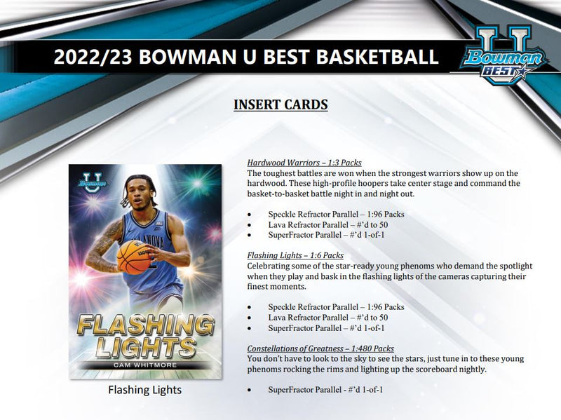 2022 / 23 Bowman University Best Basketball Hobby Box (Wembanyama??)