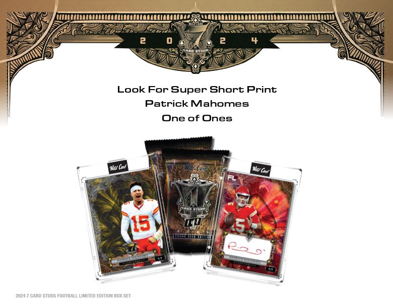 2024 Wild Card 7 Card Studs Promo Football Hobby Box (7 Packs) Metal All Quarterback  Edition