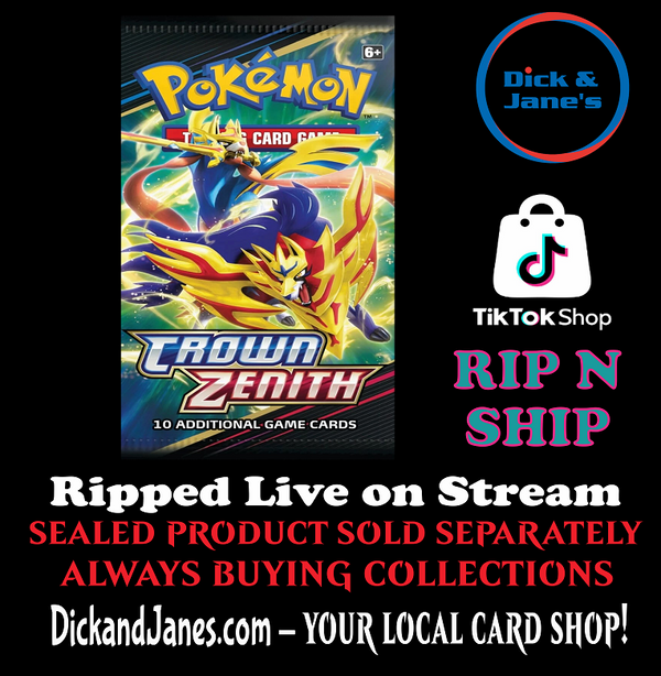 Pokemon Packs - Crown Zenith Booster Pack / Lot (2, 6 or 12) Rip N Ship