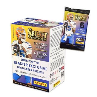2023 Panini NFL Select Draft Picks Football Trading Card Blaster Box (Gold Lazer Prizms)