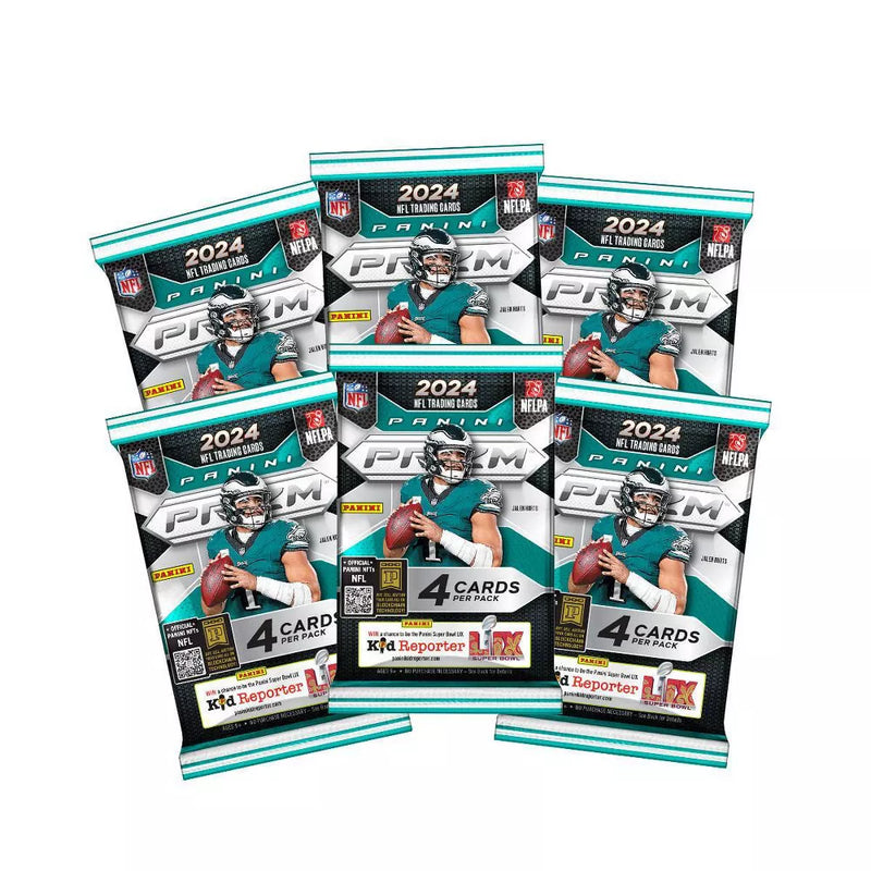 2024 Panini NFL Prizm Football Trading Card Blaster Box (5 Disco Parallel Inserts)