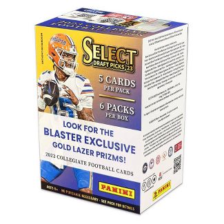 2023 Panini NFL Select Draft Picks Football Trading Card Blaster Box (Gold Lazer Prizms)