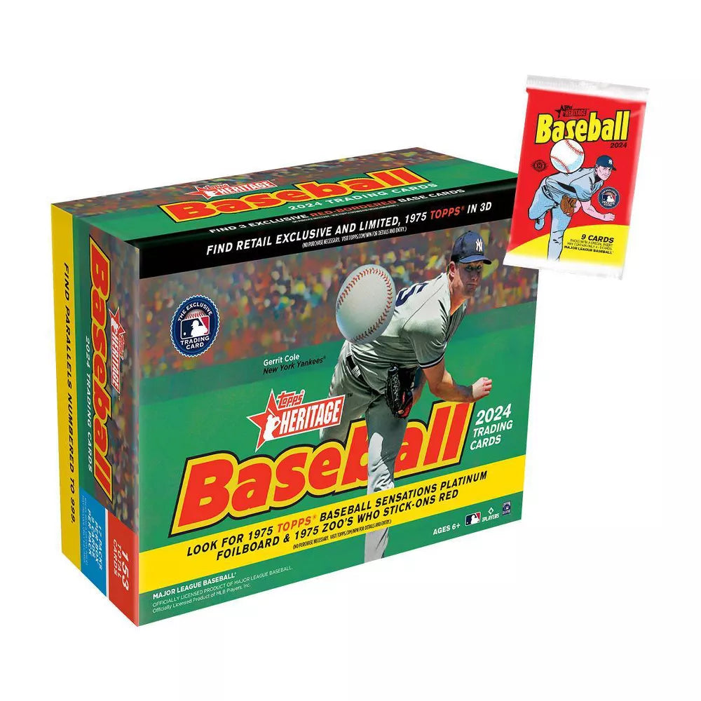 2024 Topps MLB Heritage Baseball Giant Mega Box (17 Packs) Red-Boadered Parallels