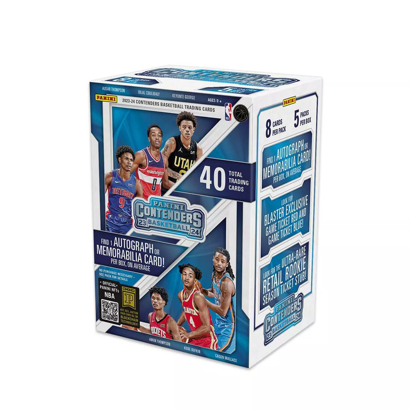 2023/24 Panini Contenders NBA Basketball 6-Pack Blaster Box (1 Auto or Mem)