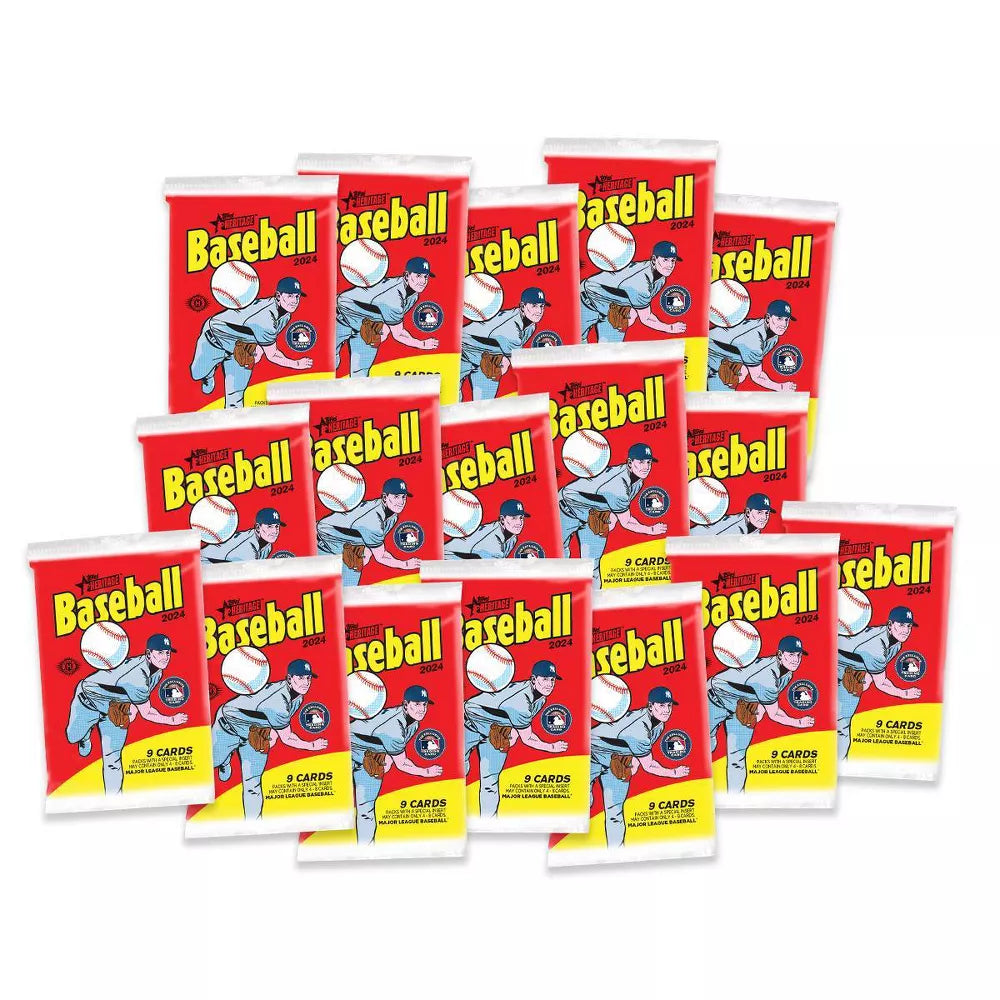 2024 Topps MLB Heritage Baseball Giant Mega Box (17 Packs) Red-Boadered Parallels