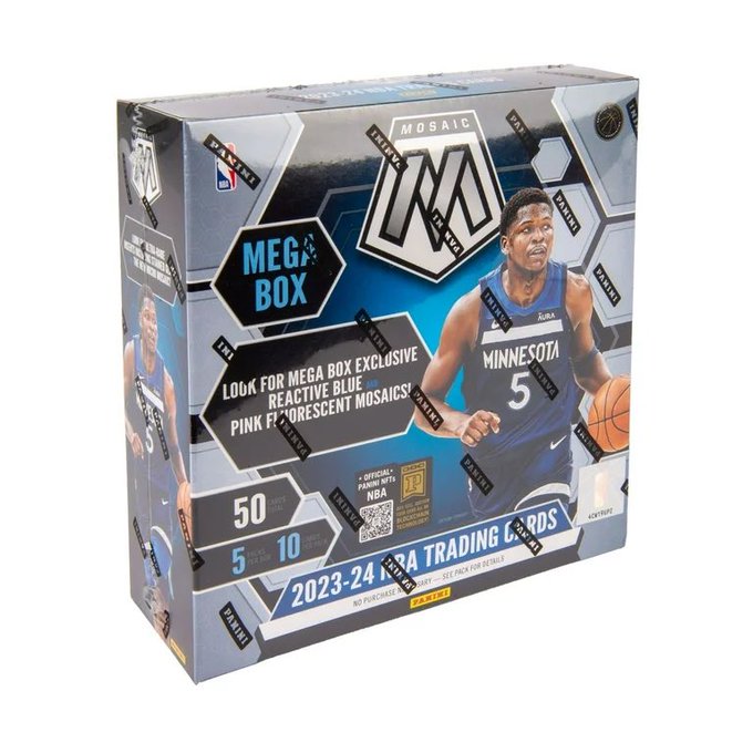 MEGA 2023/24 Panini Mosaic Basketball Mega Box (Reactive Blue / Pink) 50 Cards