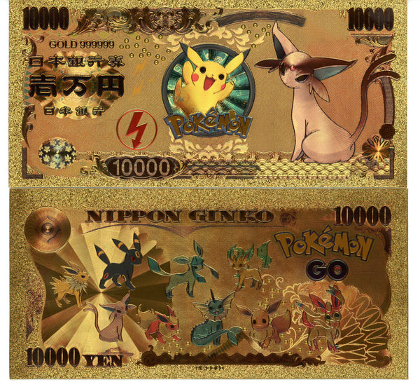 Pokemon Novelty Collectible Pokey Bucks Commemorative Banknote Gold Espeon