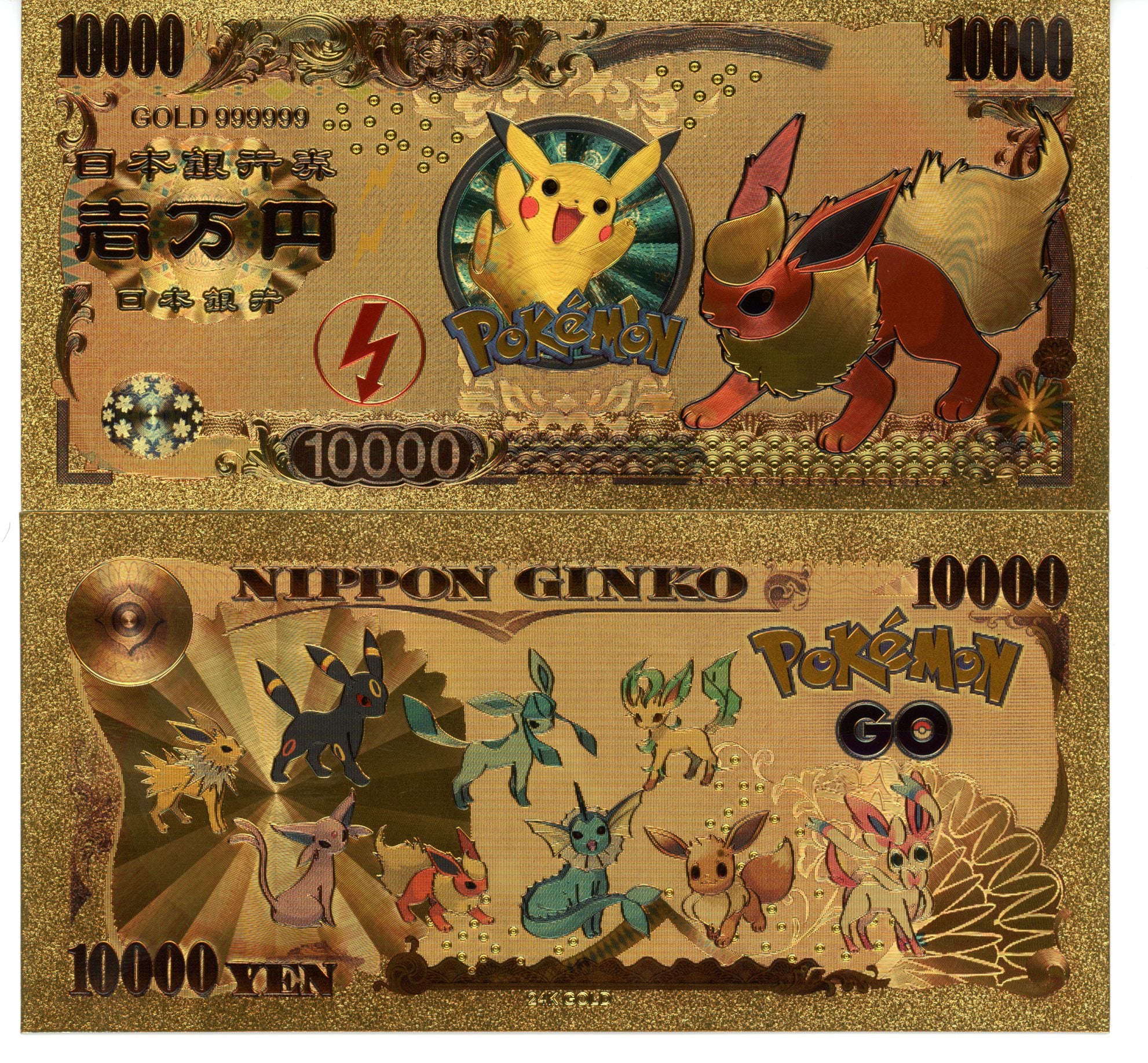 Pokemon Novelty Collectible Pokey Bucks Commemorative Banknote Gold Fl