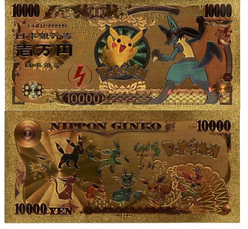Pokemon Novelty Collectible Pokey Bucks Commemorative Banknote Gold Lugia