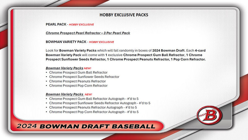 PRE ORDER 2024 Bowman Draft MLB Baseball Hobby Box (3 Autos) Dec 4th