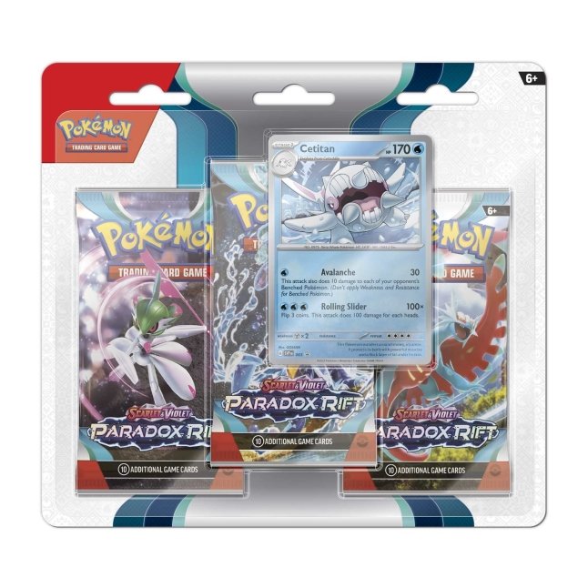 Pokémon TCG: Scarlet & Violet-Paradox Rift 3 Booster Packs & Cetitan Promo Card
