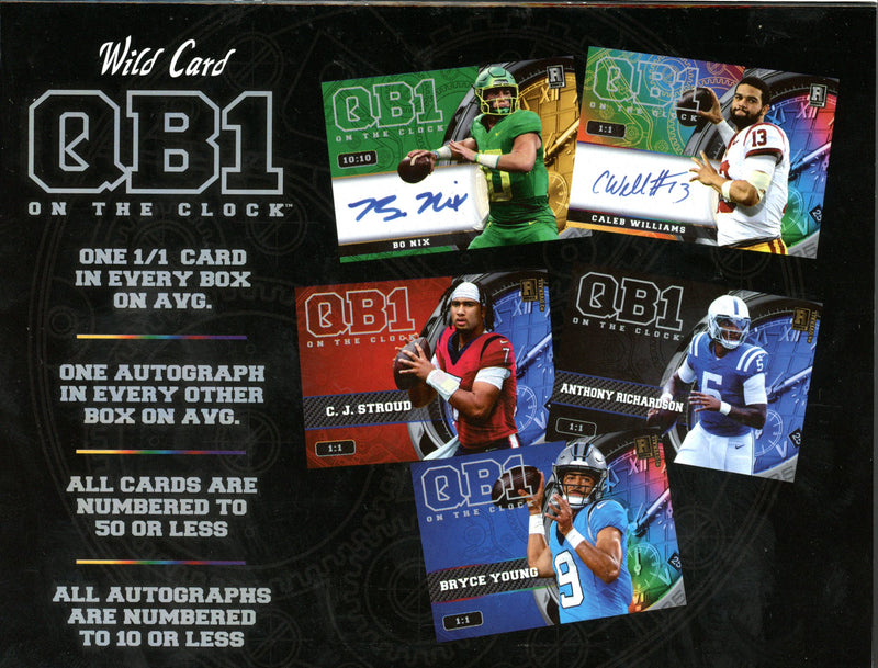 2023 / 2024 Wild Card QB1 On the Clock Rookie Hobby Box (Stroud, Drake & Caleb)