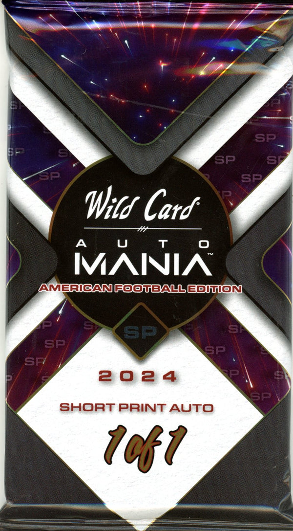 HOT PACK 1/1 from 2024 Wild Card Auto Mania American Football (Short Print Auto)