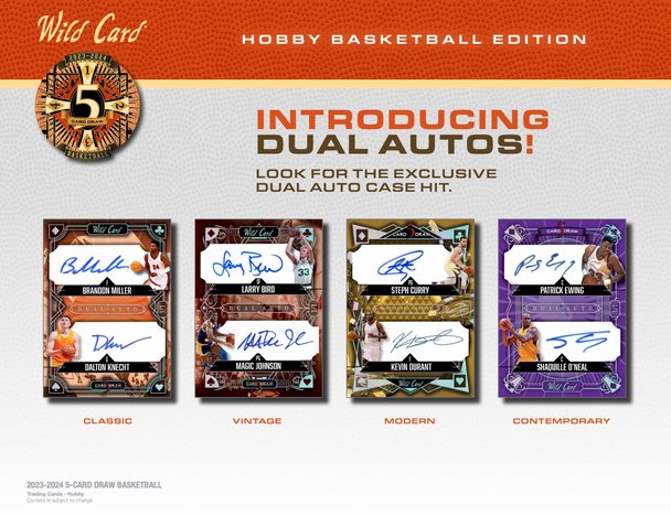 2023 Wild Card 5 Card Draw Stacked Deck Basketball Hobby Box (5 Autos) Five Card Stud NBA & NIL Signatures