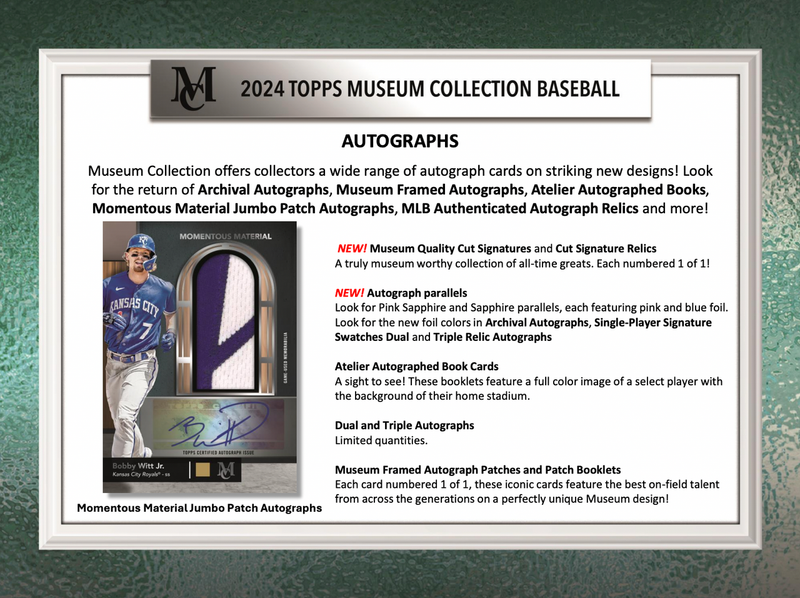 2024 Topps Museum Collection MLB Baseball Hobby Box Sealed