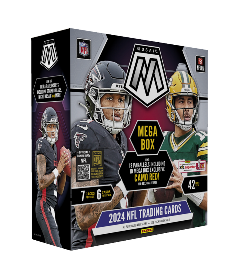 2024 Panini Mosaic NFL Football Hobby Mega Box (10 Camo Red Prizm Inserts) 42 Carrds