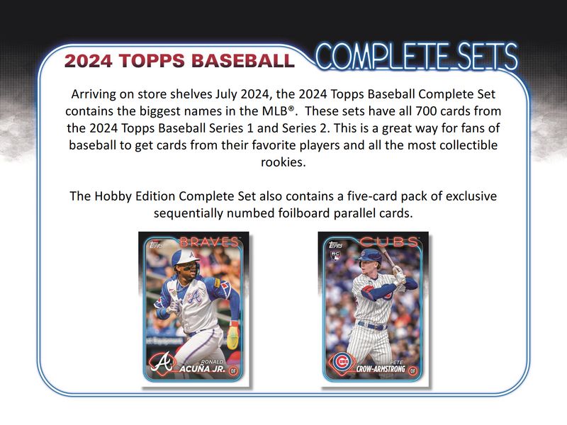 2024 Topps Factory Set Baseball Hobby (Box) 700 Cards Elly, Skenes, Merrill, Holiday Rookies!