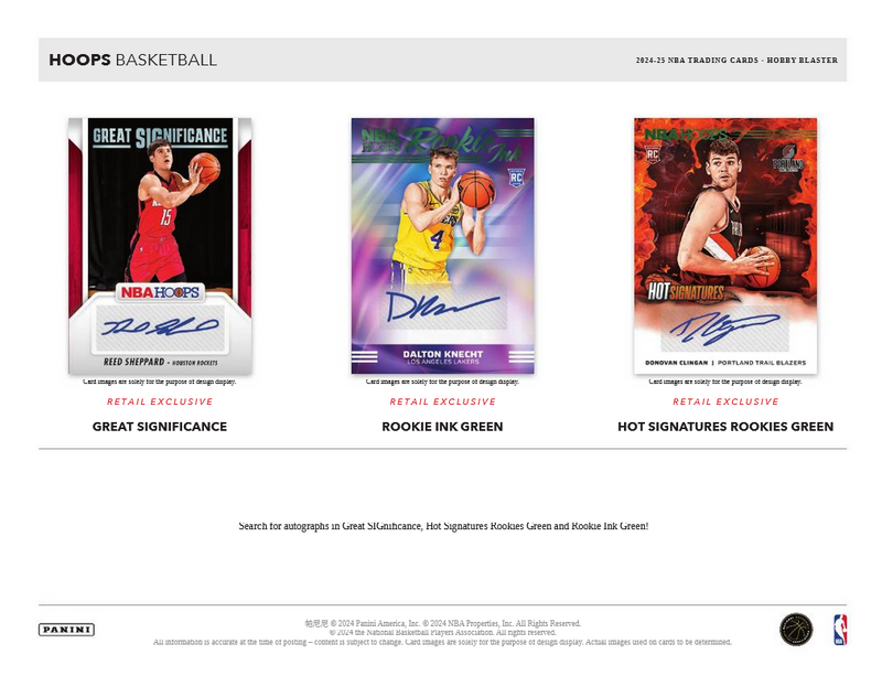 Hobby 2024/25 Panini NBA Hoops Basketball Blaster Box (Scope Parallels Plus 6 Opti-Chrome Premium Cards)