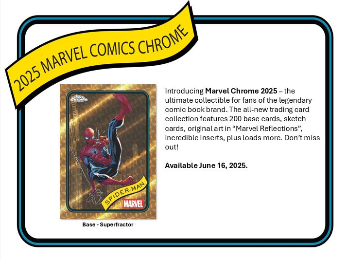 marvel topps chrome 2025 booster box 2025 Topps Marvel Chrome Blaster Box (Iron Man Gold Insert)