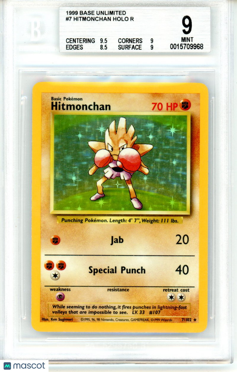1999 Pokemon Base Unlimited Hitmonchan