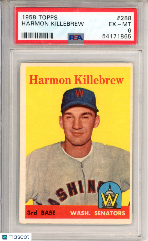 1958 Topps Harmon Killebrew #288 PSA 6 Baseball