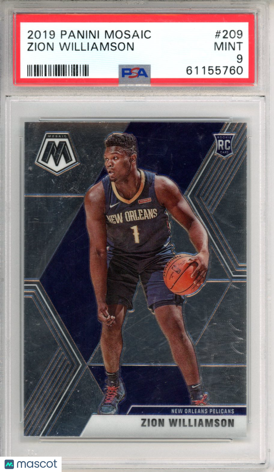 2019 Panini Mosaic Zion Williamson Rookie #209 PSA 9 New Orleans Pelicans