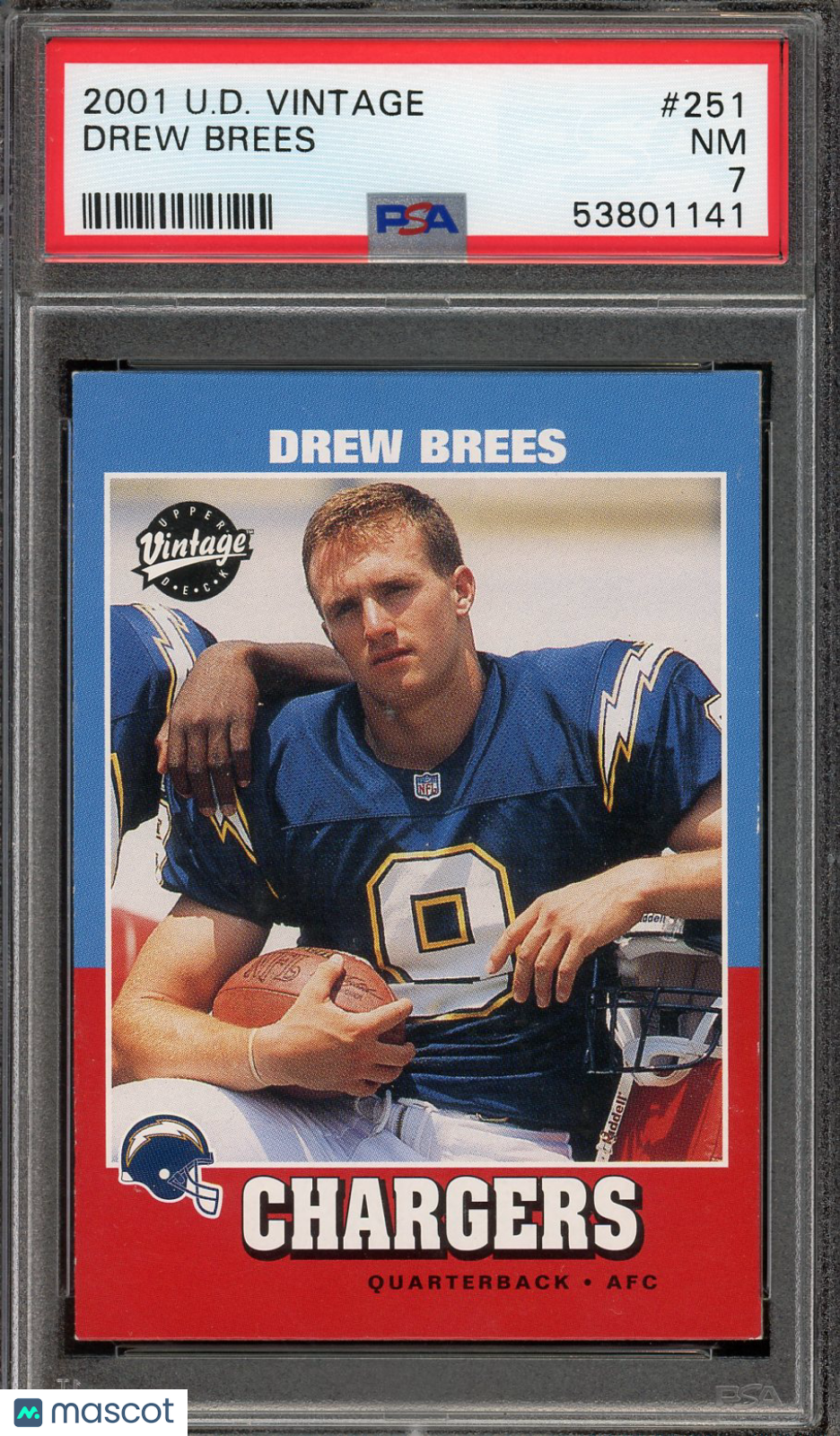 2001 Upper Deck Vintage Drew Brees Rookie #251 PSA 7 San Diego Chargers