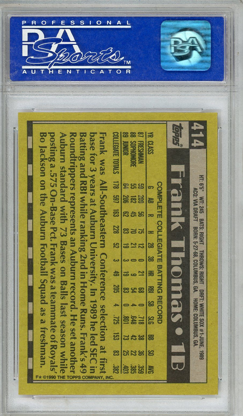 1990 Topps Frank Thomas Name On Front