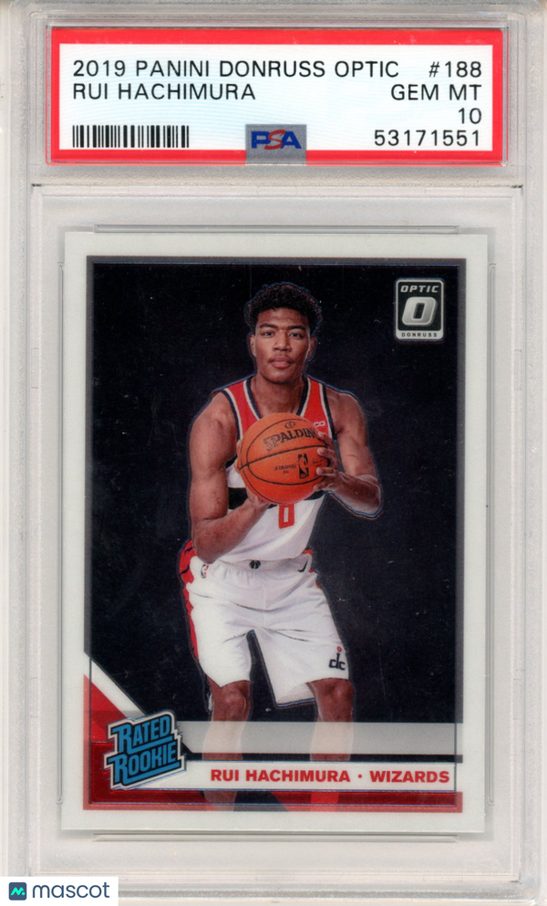 2019 Panini Donruss Optic Rui Hachimura #188 PSA 10 Basketball