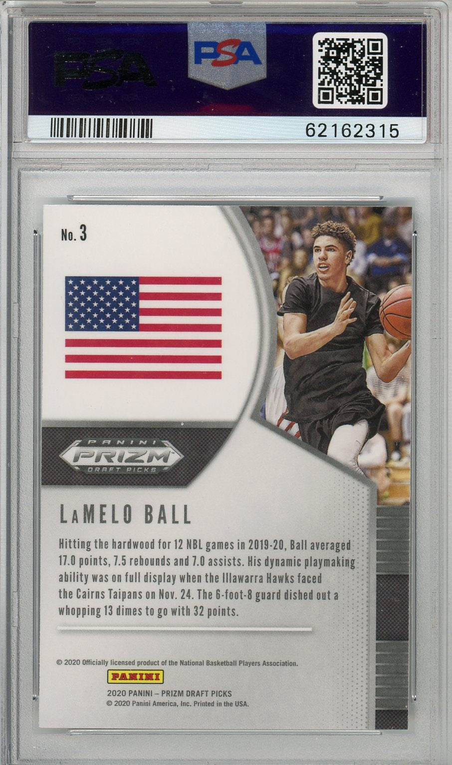 2020 Prizm Draft Picks Lamelo Ball Rookie PSA 10 GEM MINT Charlotte Hornets