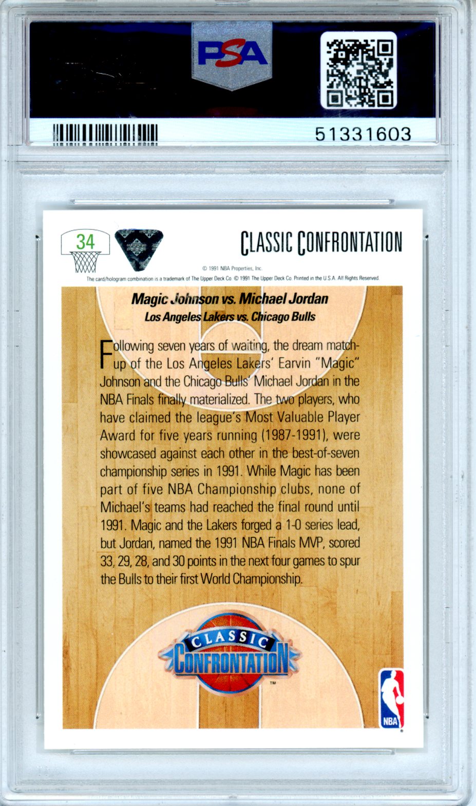 1991 Upper Deck Magic VS. Jordan #34 PSA 10