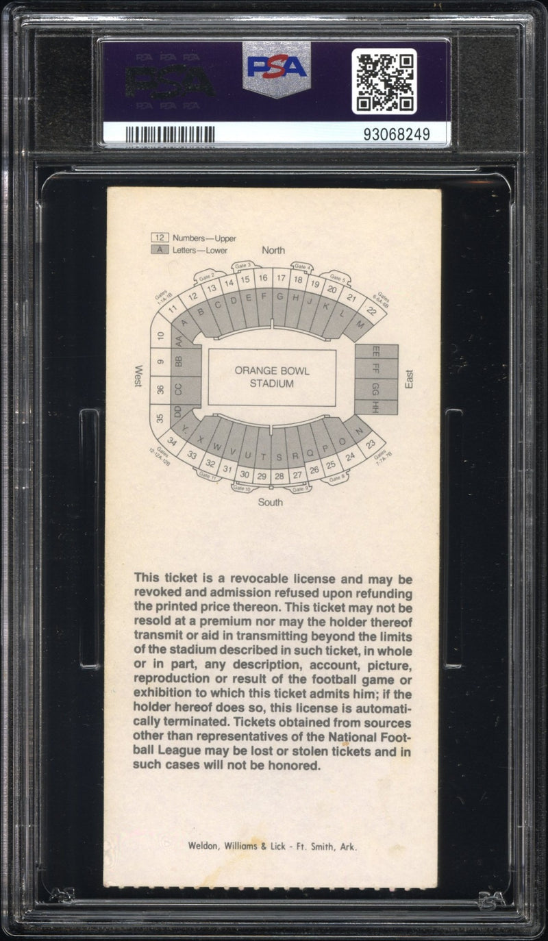 1979 Super Bowl XIII Ticket Stub Terry Bradshaw MVP PSA 5
