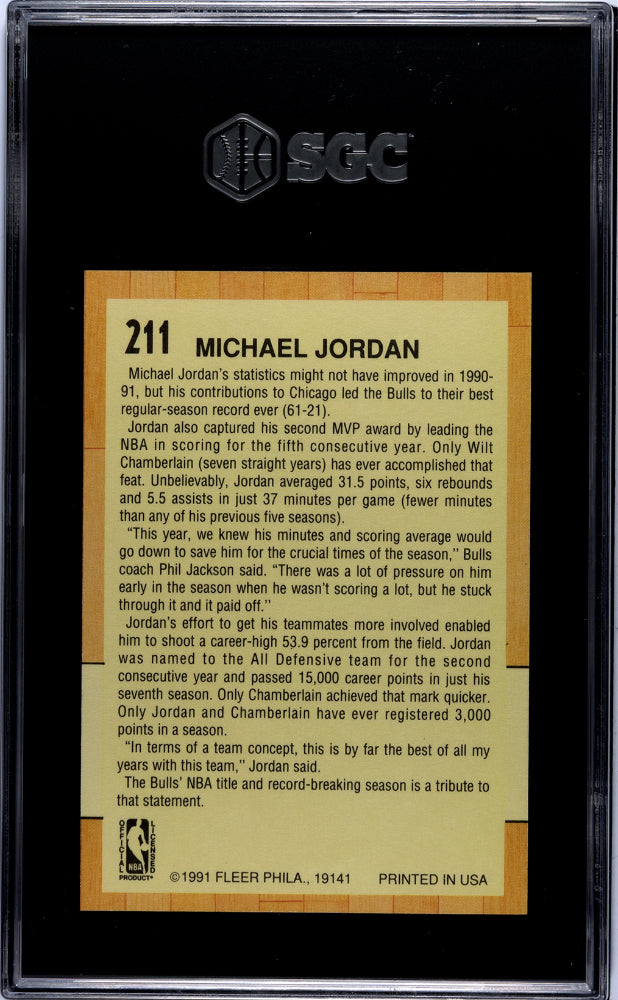 1991-92 Fleer Michael Jordan All Star #211 SGC 9