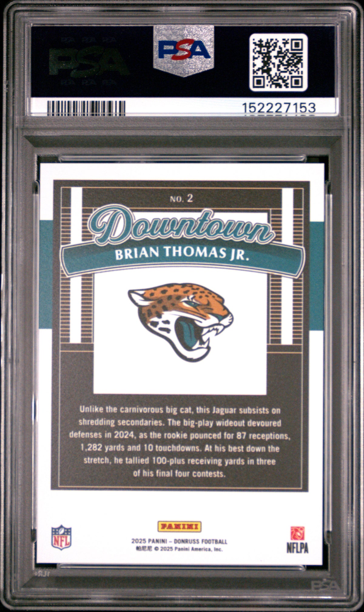 2024 Donruss Downtown Brian Thomas Jr. Rookie #2 PSA 10 GEM MINT Jaguars