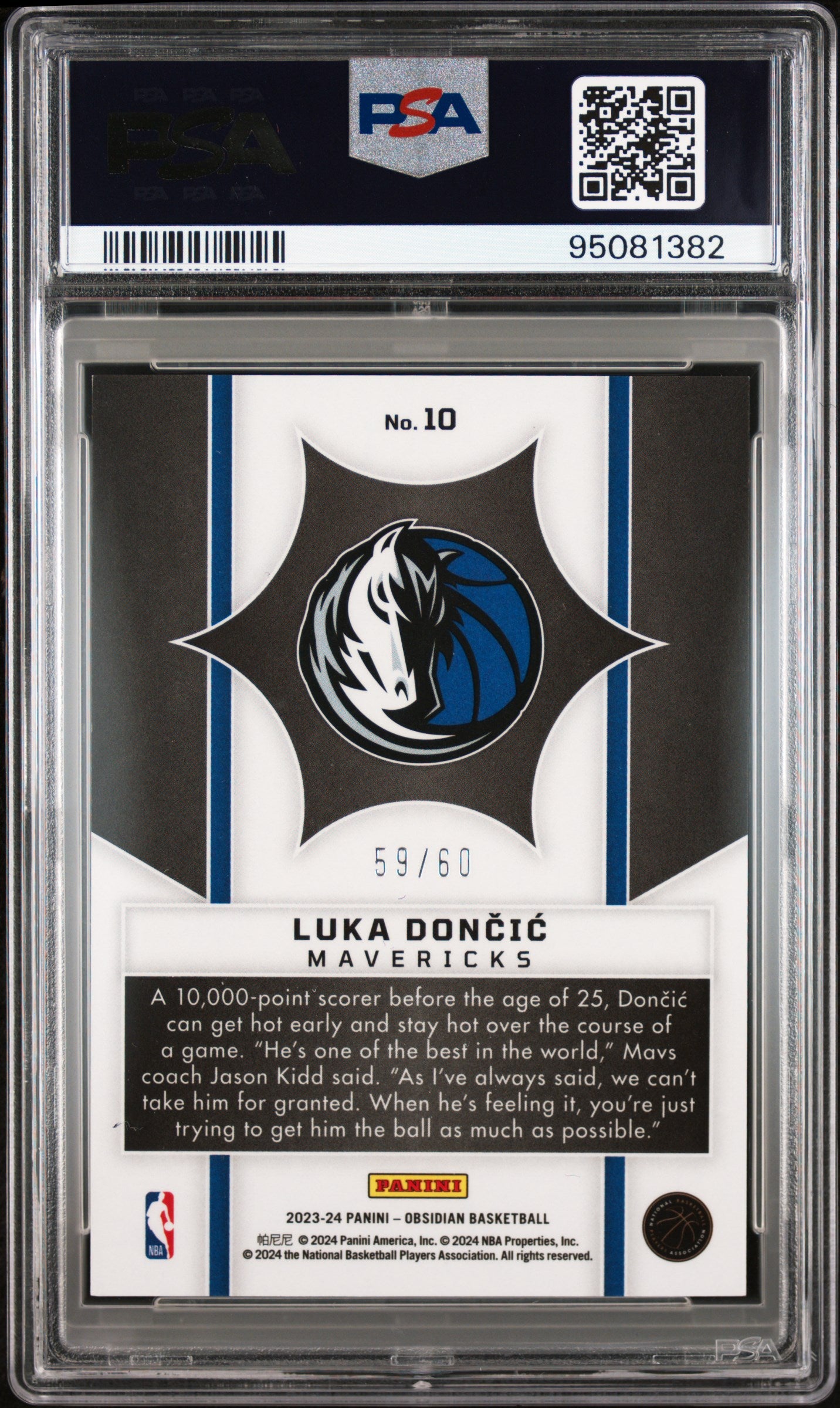 2023 Panini Obsidian Supernova Luka Doncic EE Reggae Flood #10 PSA 10 GEM MINT