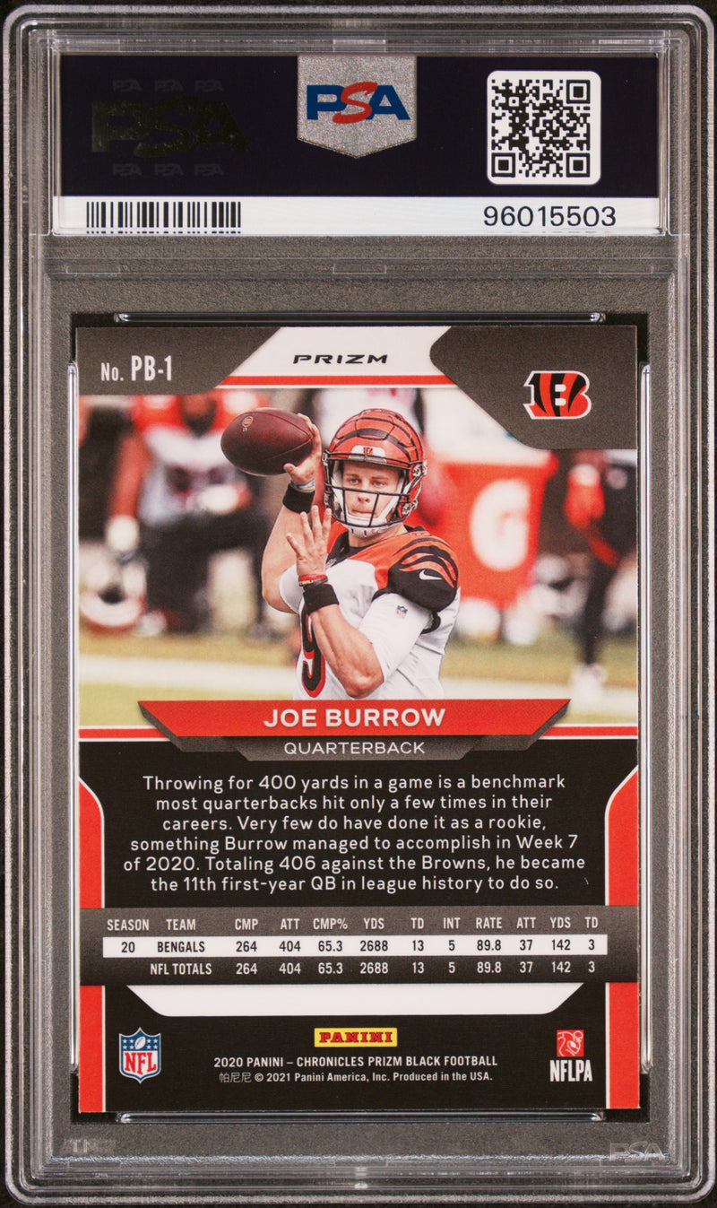 2020 Panini Chronicles Prizm Black Joe Burrow Silver Rookie