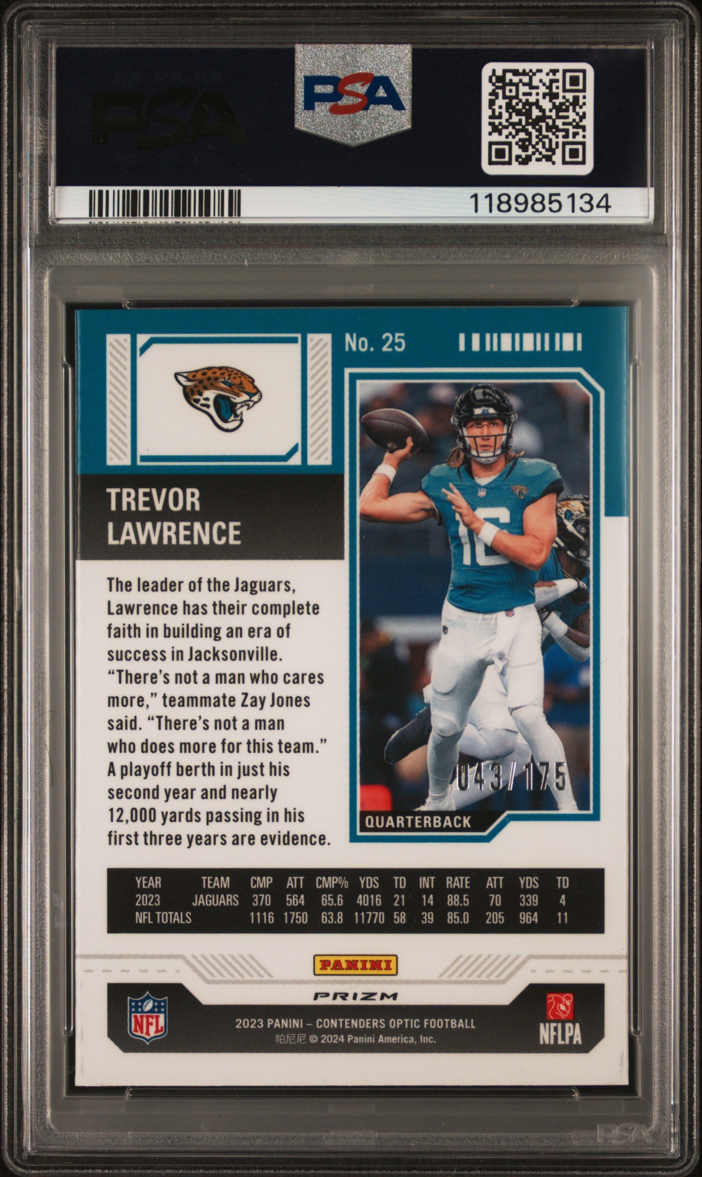 2023 Panini Contenders Optic Trevor Lawrence Red #25 PSA 10
