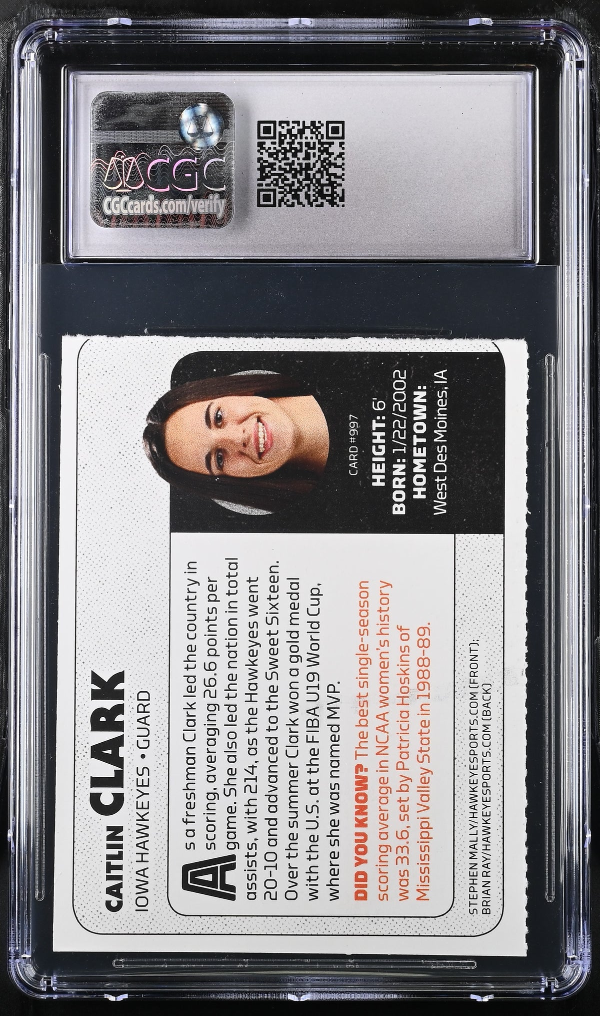 2021 Sports Illustrated For Kids Caitlin Clark Rookie #997 CGC 6