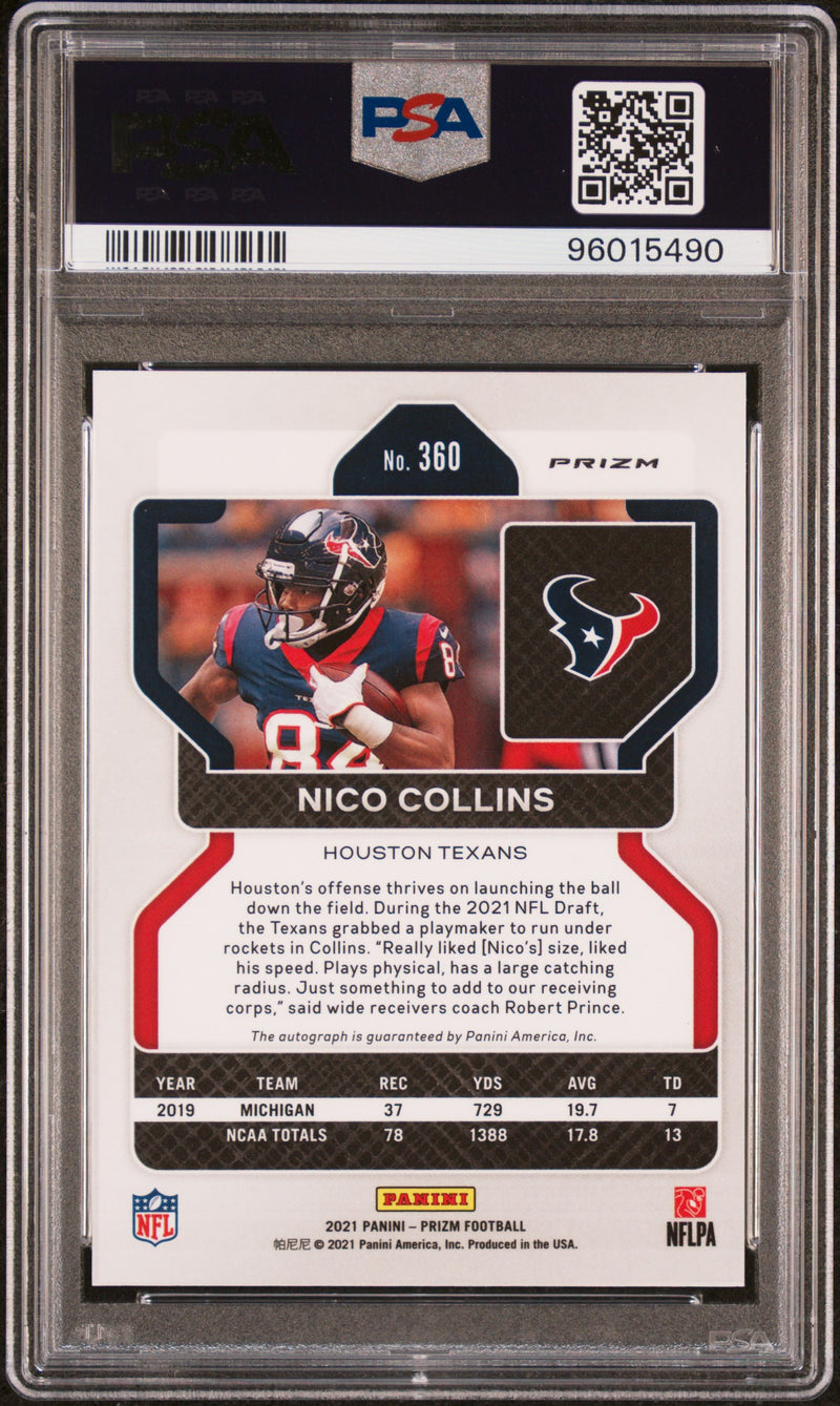 2021 Panini Prizm Silver Rookie Nico Collins Autograph