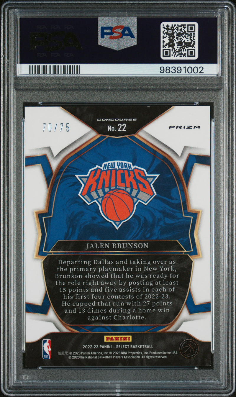 2022 Panini Select Jalen Brunson White Disco