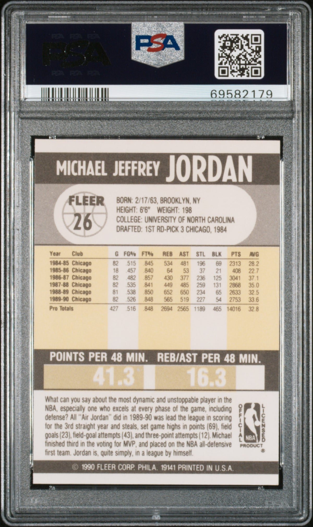 1990 Fleer Michael Jordan #26 PSA 9