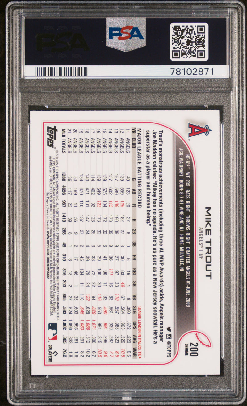 2022 Topps Chrome Mike Trout X Fractor