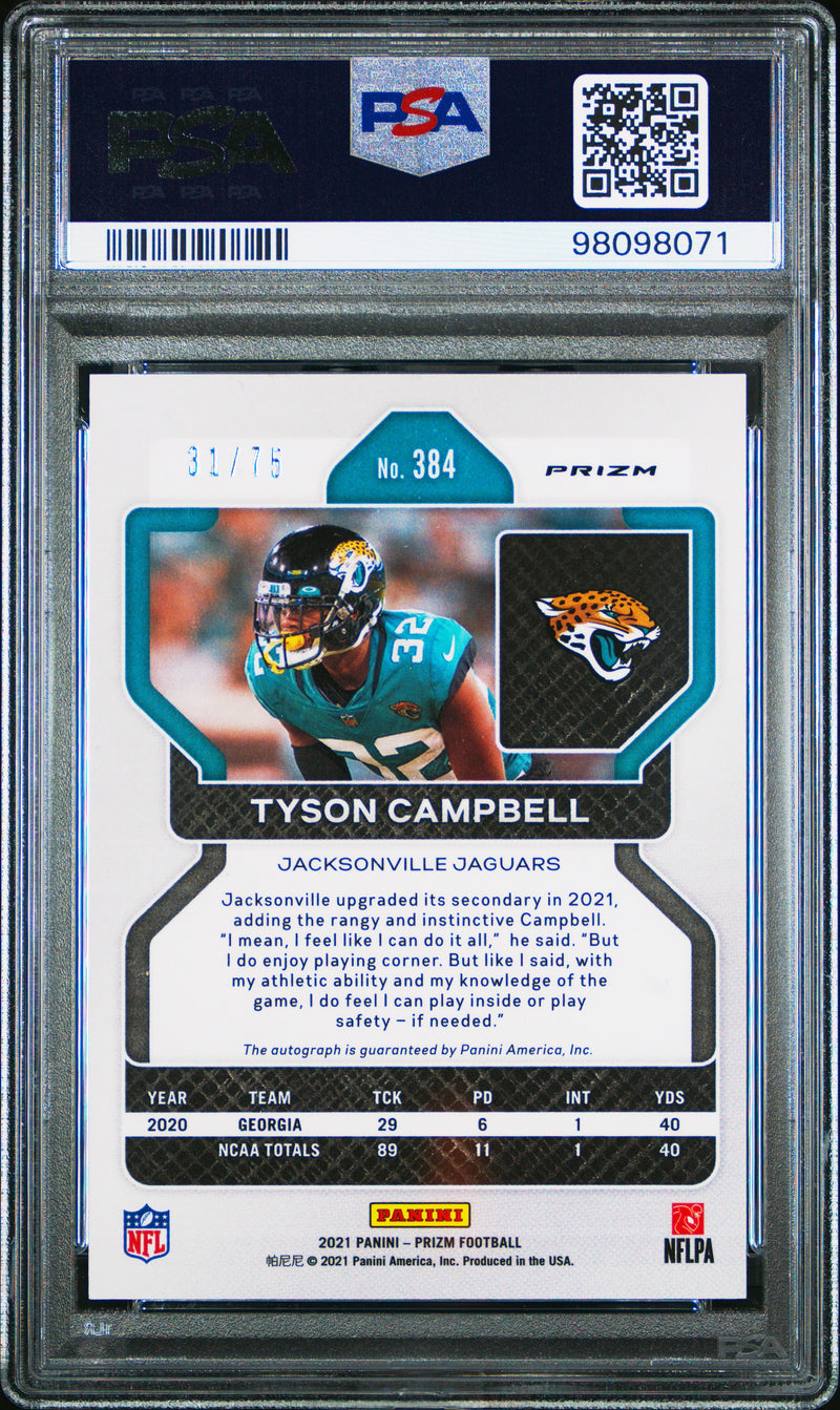 2021 Panini Prizm Tyson Campbell Autograph Green Scope