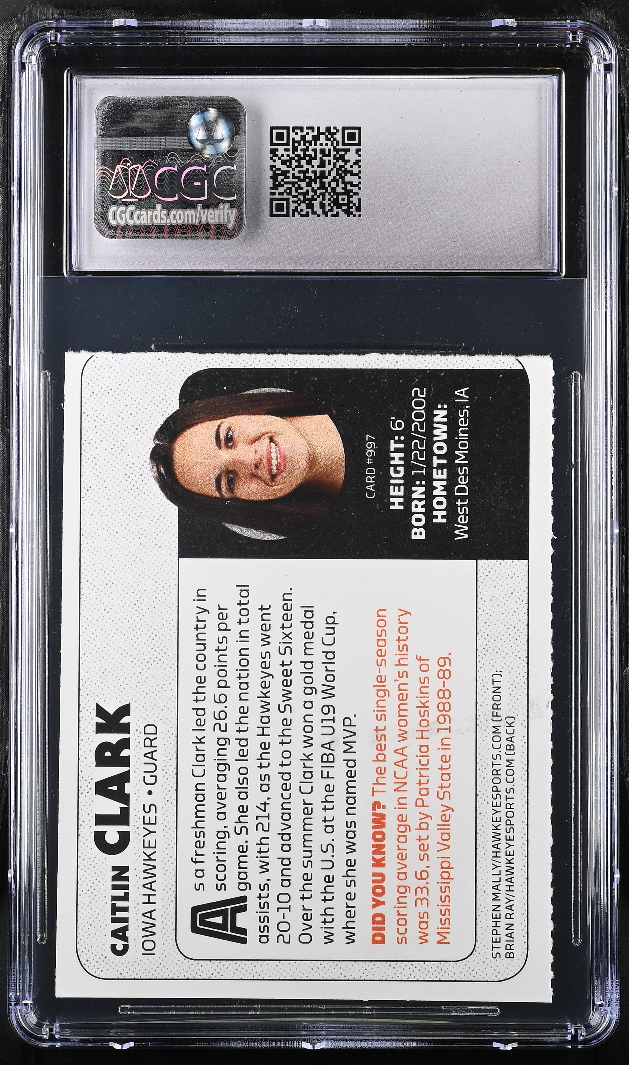 2021 Sports Illustrated For Kids Caitlin Clark Rookie #997 CGC 6