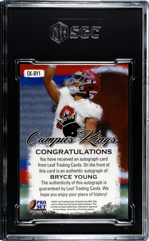 2021 Leaf Pro Set Power Bryce Young Campus Kings Autograph Rookie SGC 9.5 MINT+
