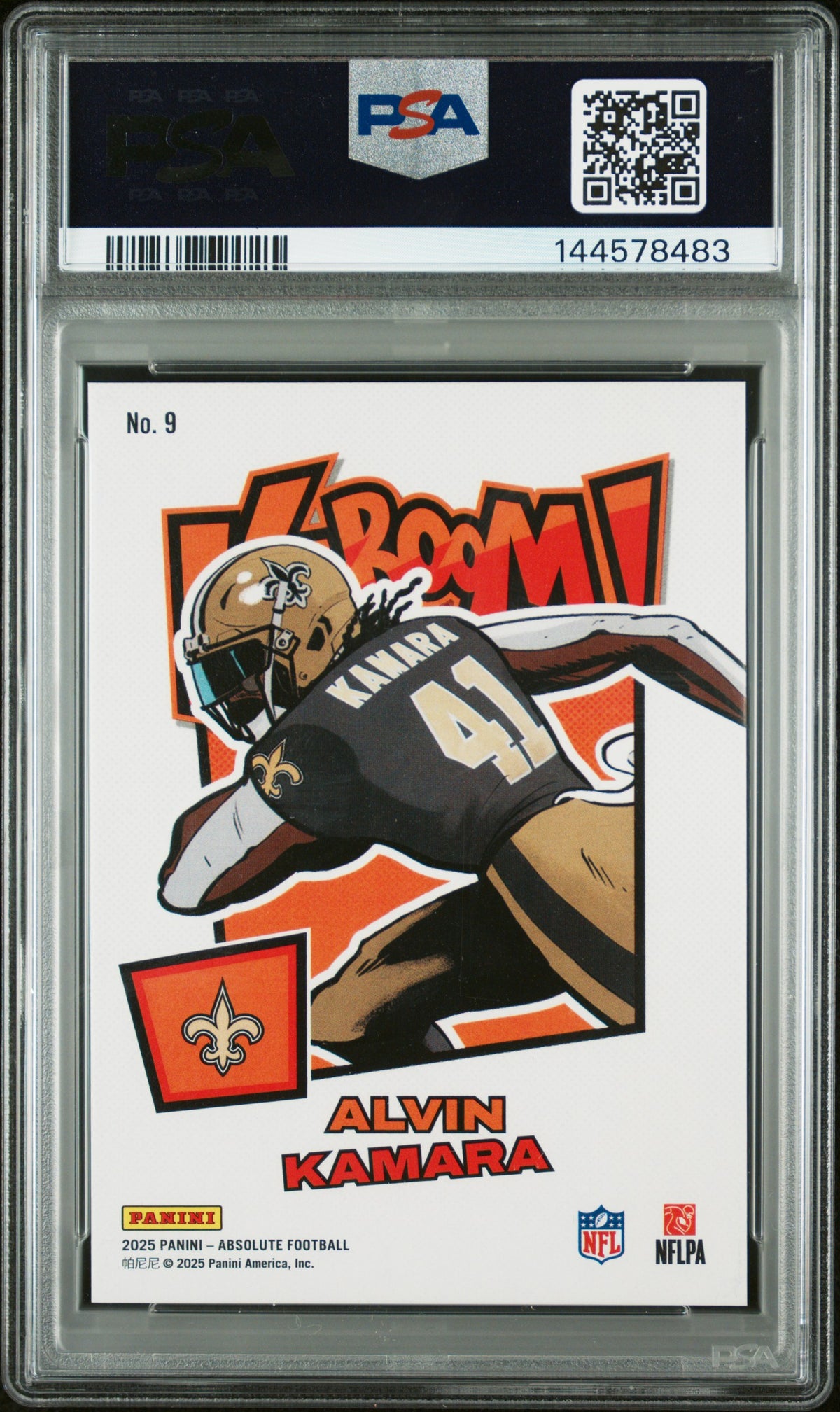 2025 Panini Absolute Kaboom! Horizontal Alvin Kamara #9 PSA 10