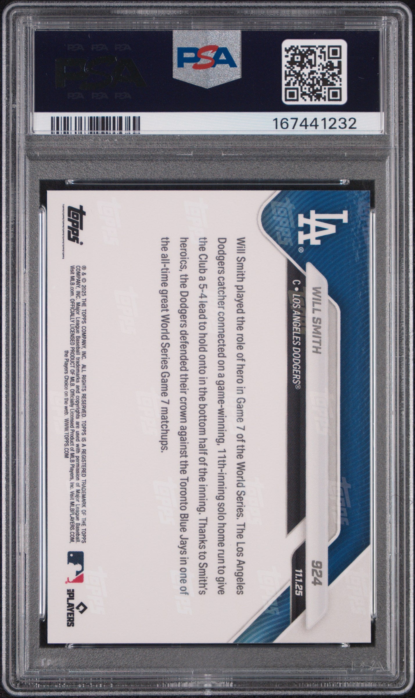 2025 Topps Now Will Smith #924 PSA 10