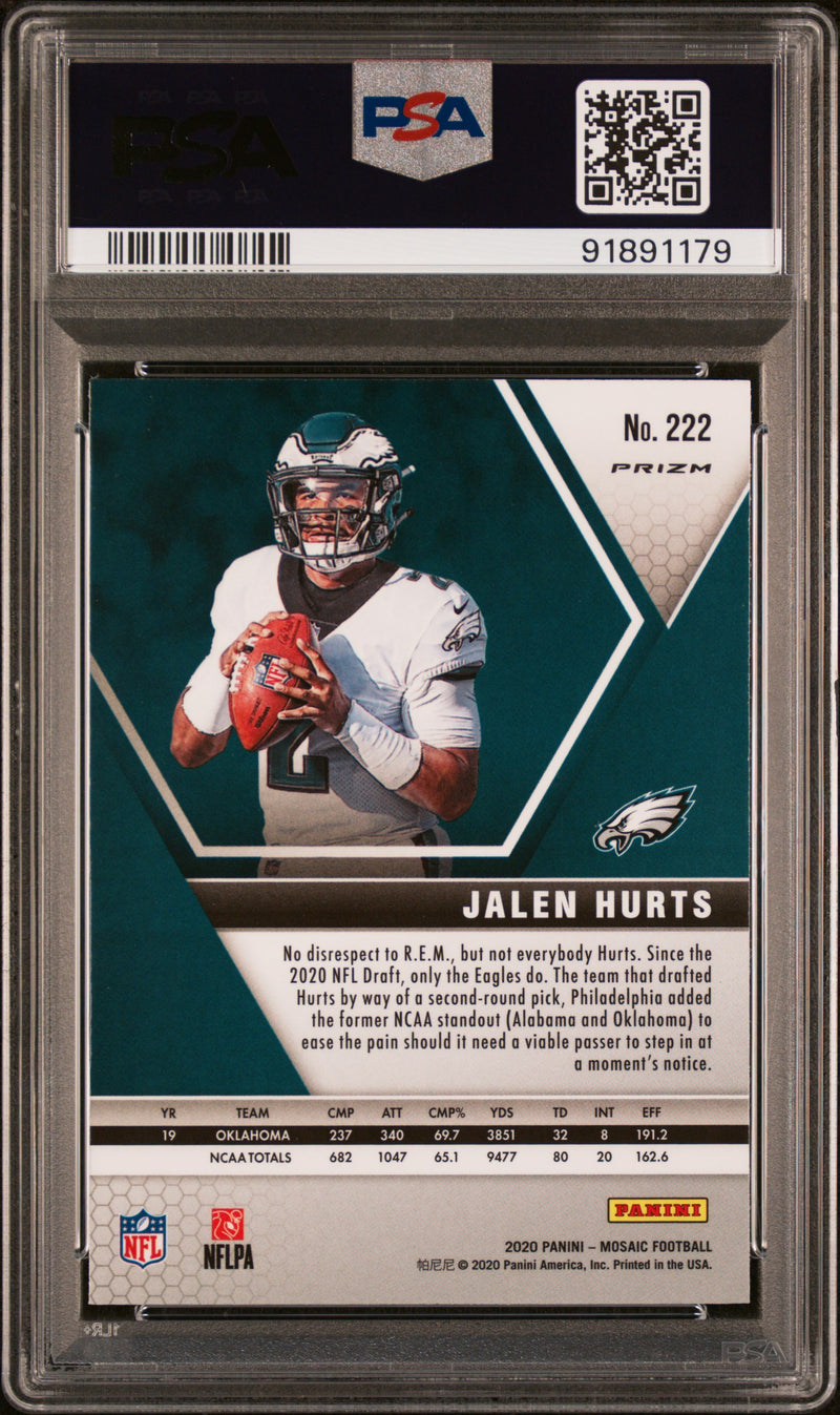 2020 Panini Mosaic Jalen Hurts Silver Prizm